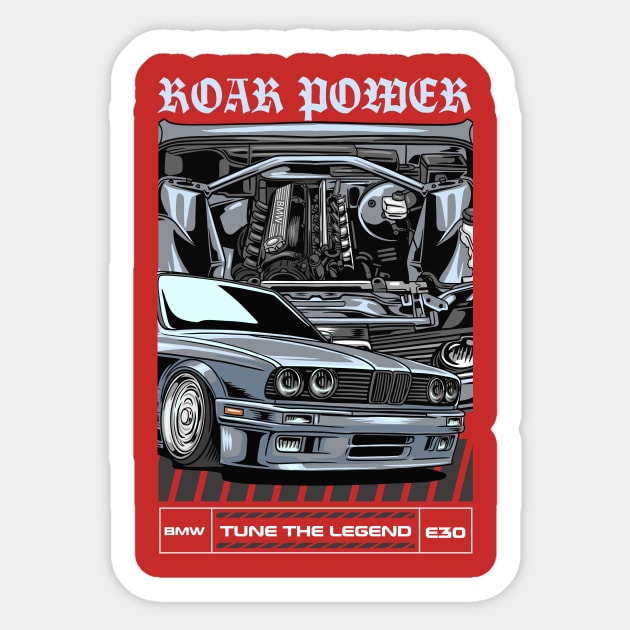 BMW E30 Roar Power Sticker by Harrisaputra